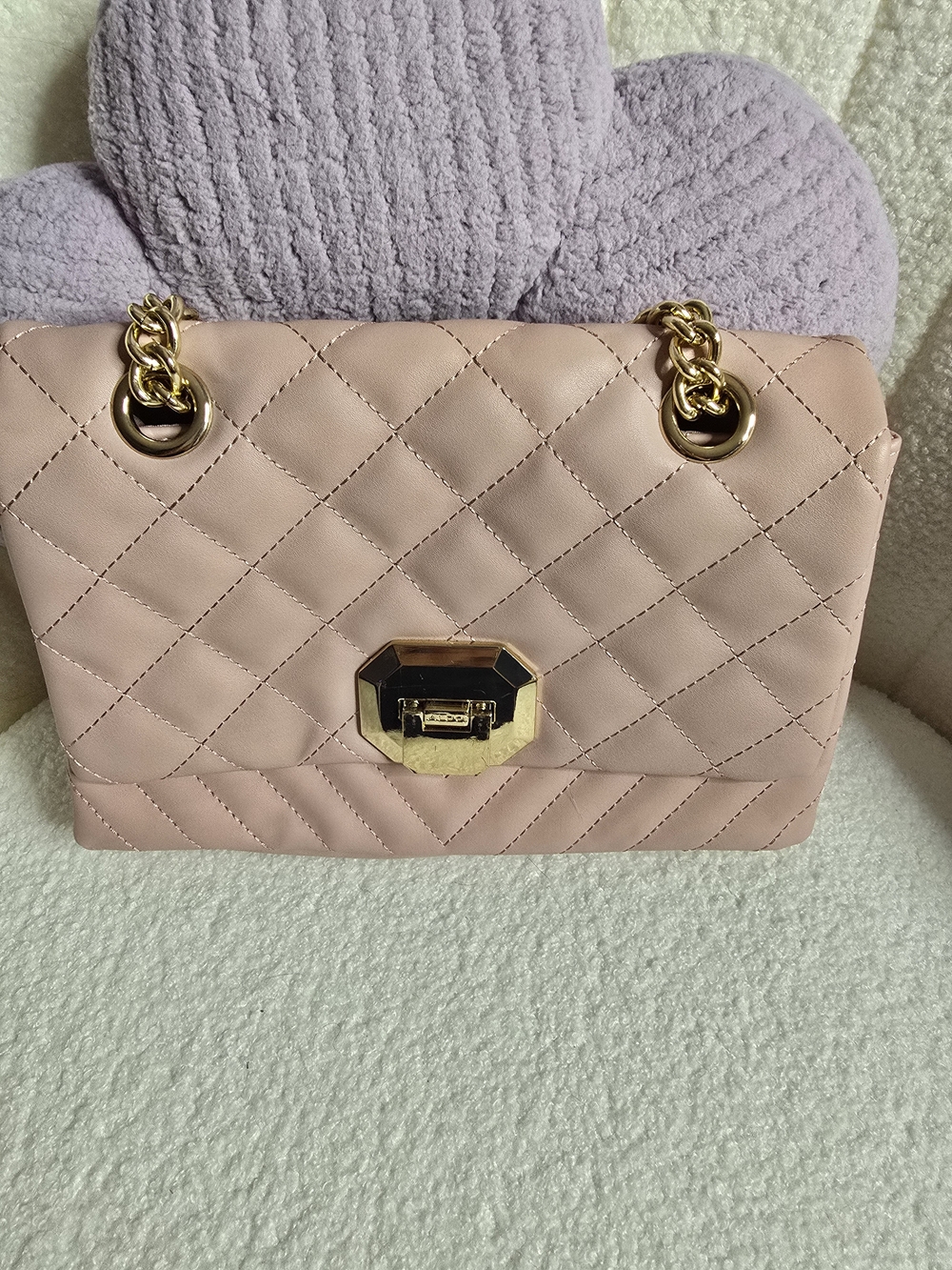 Quilted Blush Pink Chain Shoulder Bag